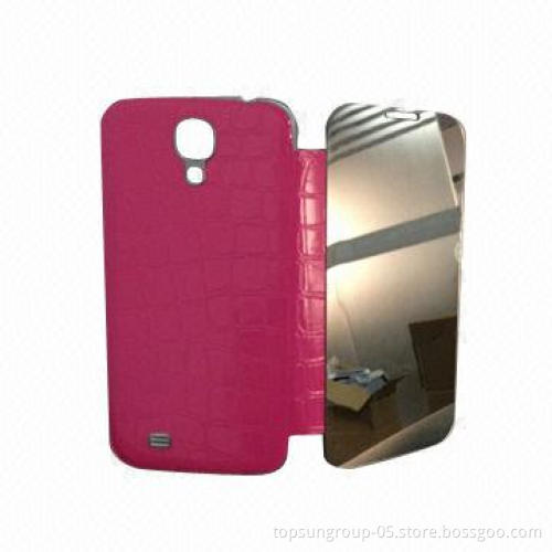 100% European Style Leather Phone Cover for S4, with Mirror